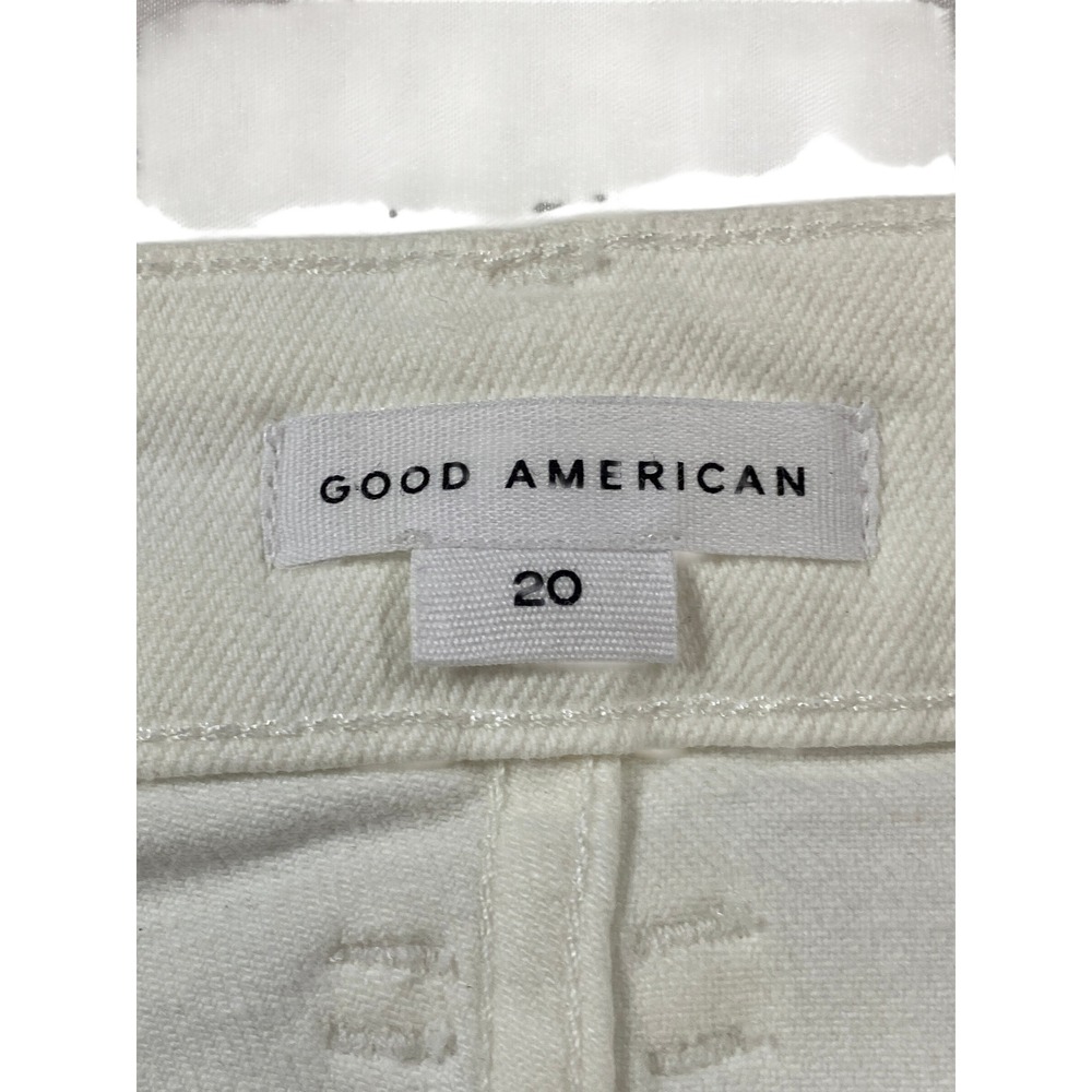 Good American White Denim Mini Skirt Raw Hem GWMSL92 Womens Size 20 NEW - Picture 2 of 11